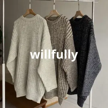 WILLFULLY 플래팅 어레인지 루즈 니트 미사용