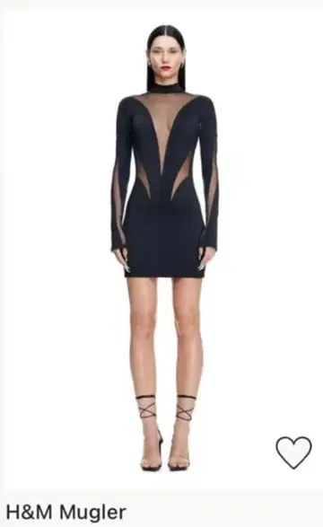 H&M Mugler 블랙 원피스 L 사이즈