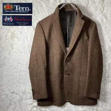 새상품급 Tern MOON 셰틀랜드 테일러드 자켓 울 브라운 XL