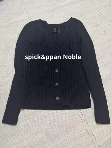 spick&ppan Noble 리브 니트 가디건 네이비