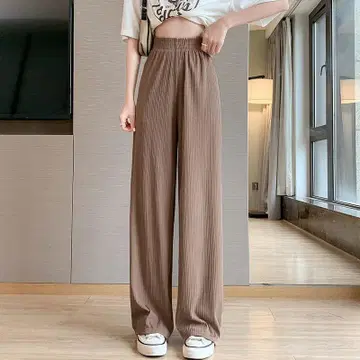 와이드 팬츠 여성용 편안한 릴랙스 팬츠 하이웨스트