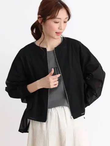 CLOVE 코튼 오간자 시어 블루종