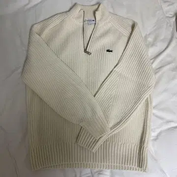 LACOSTE 아이보리 집업 스웨터 US M