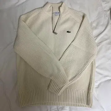 LACOSTE 아이보리 집업 스웨터 US M