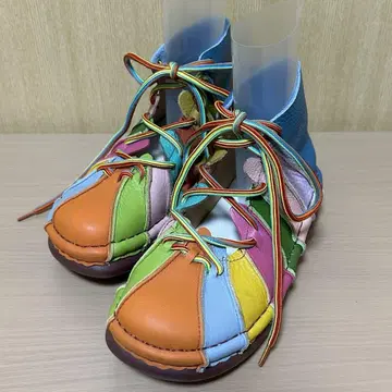 에스타시온 컬러풀 멀티 컬러 숏부츠 M 사이즈 23.5cm 정도