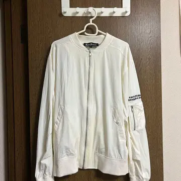 Cook jeans 화이트 MA-1 자켓