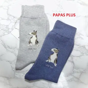 PAPAS PLUS 파파스 자카드 삭스 불테리어 남성용 양말 2켤레
