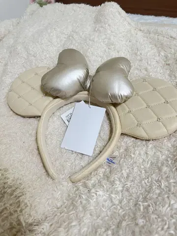새상품 미사용 베이지 리본 포함 미니 귀 머리띠