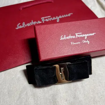레어 Salvatore Ferragamo 헤어 액세서리 벨로아 머리핀