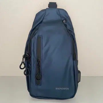 바디백 원숄더 대용량 방수 메쉬 네이비 USB 포트 포함