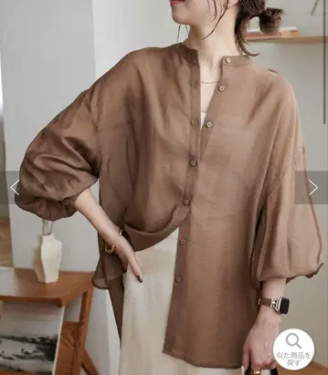 미사용 새상품! DISCOAT 시어 밴드 카라 셔츠