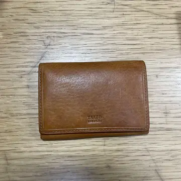 TAKEO KIKUCHI 브라운 가죽 명함지갑