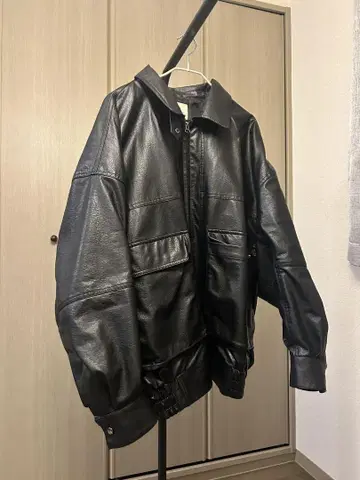 Freaks store 인조 가죽 블루종 자켓