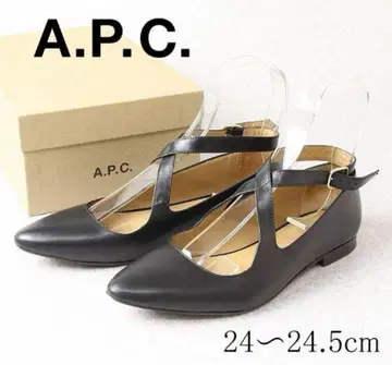 A.P.C. 아페쎄 레더 크로스 스트랩 플랫 슈즈 38