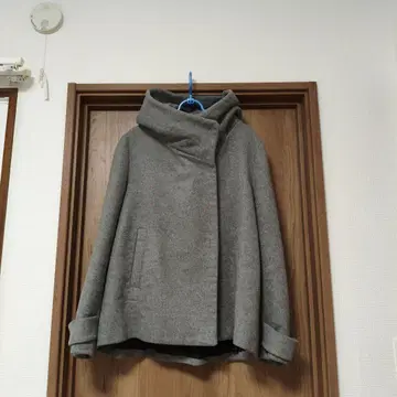 ZARA 울 후드 부착 그레이 코트
