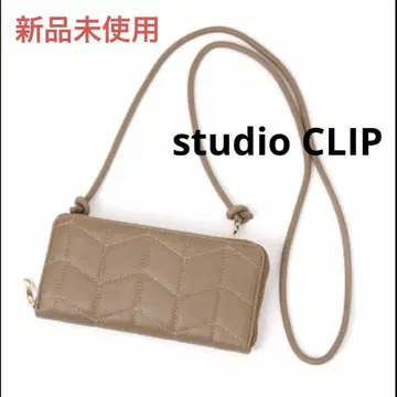 새상품 studio CLIP 퀼트 롱 월렛 장지갑 브라운