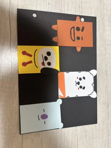 BT21 캐릭터 얼굴 접이식 카드 세트