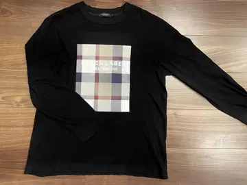 BLACK LABEL 체크 무늬 롱 슬리브 T셔츠
