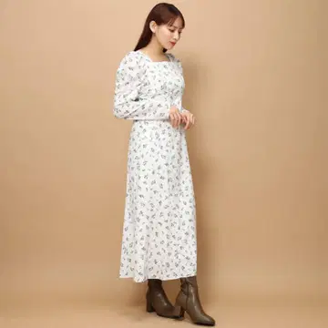 MISCHMASCH 미슈마슈 미니 꽃무늬 머메이드 원피스 화이트