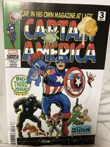 CAPTAIN AMERICA #3 스티치 콜라보 아메리칸 코믹스 리프
