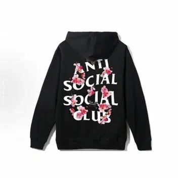 ANTI SOCIAL CLUB 블랙 후드티 블랙 벚꽃 L