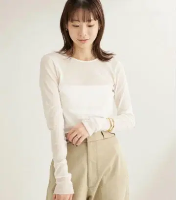 plage Mesh Sheer 롱 T 화이트