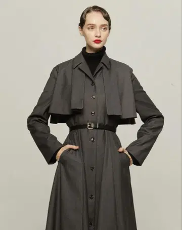 TNEWTIES 상금 100만 엔 인버네스 코트 드레스-GRAY