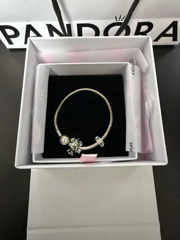 PANDORA 팔찌 미키 참과 클립 참 포함