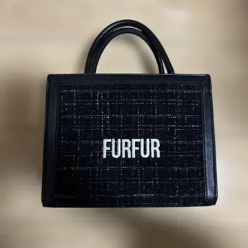 furfur 트위드 로고 토트백 BLK