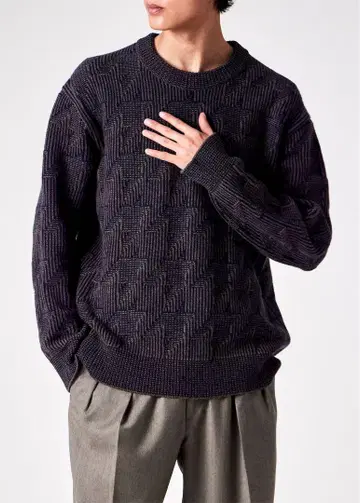 25aw PaulSmith 빅 하운드 투스 크루넥 니트 M 사이즈