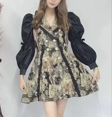 고양이 패턴 원피스