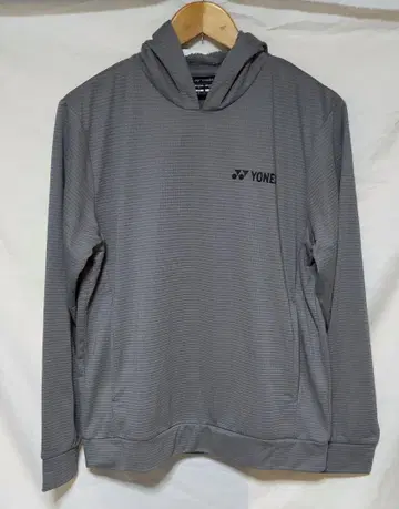 YONEX 라이트 그레이 블록 패턴 후드티