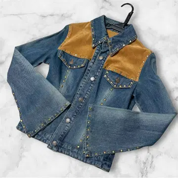 세실 맥비 데님 자켓 웨스턴풍 스웨이드 M