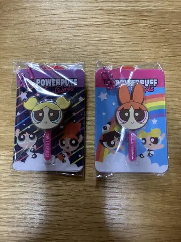 파워퍼프걸 페이스 막대 키링 2개 세트