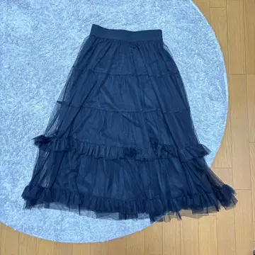 treat urself 리본 튤 스커트 블랙