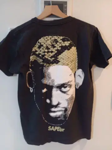 SAPEuR 블랙 T셔츠 얼굴 프린트