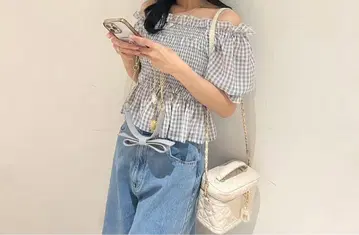 AnMILLE 쉬폰 셔링 TP 깅엄 GY