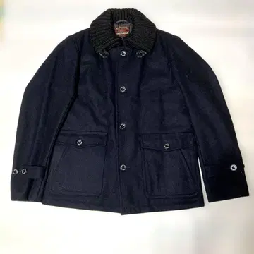 BEAMS HEART 남성용 블랙 버튼 코트