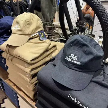 네이비 POLO 랄프 로렌 로고 자수 캡