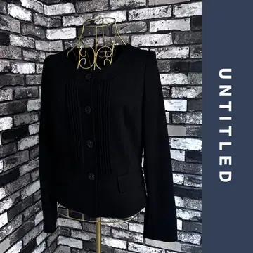 UNTITLED 노카라 자켓 울 블랙