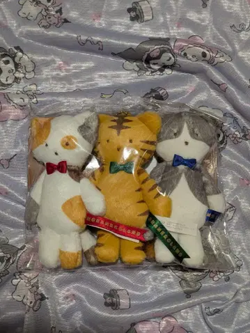 산리오 노라네코랜드 봉제 인형 키링 3개 세트 미개봉 새상품