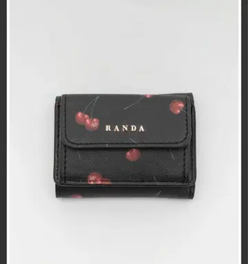 RANDA 체리 프린트 미니 지갑 완판템 블랙