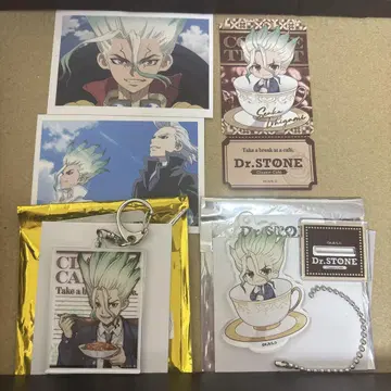 Dr.STONE 닥스토 아모카페 아크링 키링 특전 스티커 센쿠