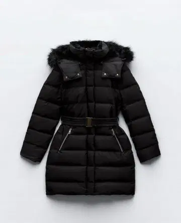 ZARA 다운 코트 벨트 포함