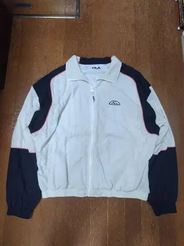 FILA 집업 스포츠 자켓 화이트/네이비