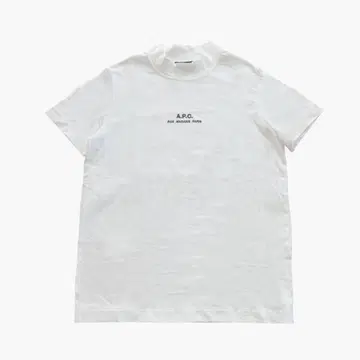 A.P.C. 아페쎄 로고 자수 하이넥 티셔츠 화이트 S 반팔