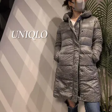 UNIQLO 울트라 라이트 다운 숄카라 코트 트위드 조