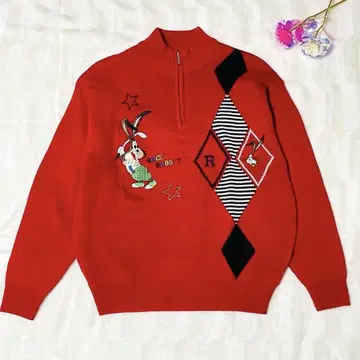 [ 새상품급 ] ROCKY RABBIT 니트 스웨터 하프 지퍼 빅 사이즈