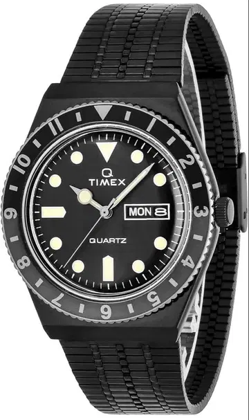 Q TIMEX 쿼츠 손목시계 블랙