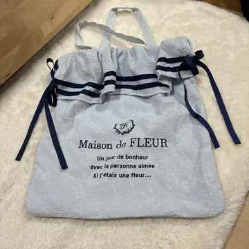 Maison de FLEUR 세일러 프릴 토트백 스카이블루